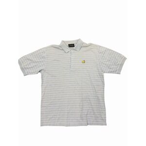 Masters Collection Golf Polo Shirt Short Sleeve Blue Striped Mens Medium